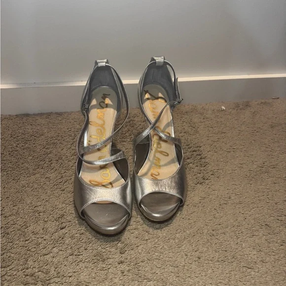 Sam Edelman Metallic Silver Heels - Picture 2 of 4